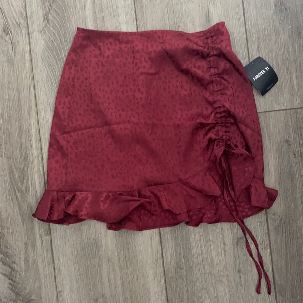 silk leopard print skirt